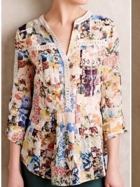 Anthropologie Maeve Floral Blouse